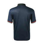 Rene Lion // Button Up Collar T-Shirt // Navy Blue (XL)