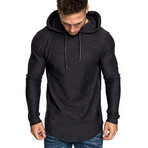 Longe Sleeve Hooded Shirt // Black (M)