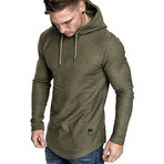 Longe Sleeve Hooded Shirt // Army Green (M)