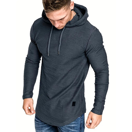 Longe Sleeve Hooded Shirt // Gray (XS)