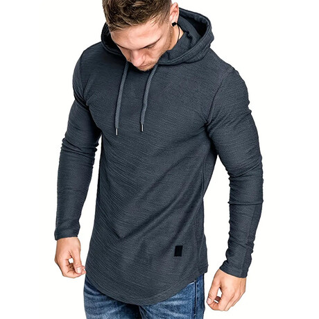 Longe Sleeve Hooded Shirt // Gray (M)