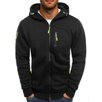 Zip Up Hooded Jacket // Black (L)