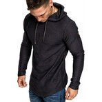 Longe Sleeve Hooded Shirt // Black (M)