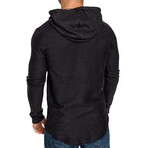 Longe Sleeve Hooded Shirt // Black (S)