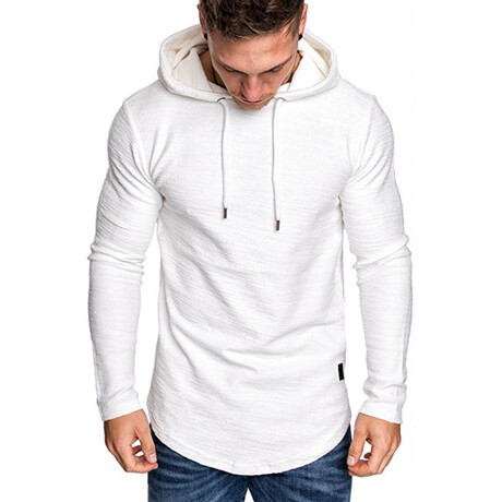 Longe Sleeve Hooded Shirt  // White (XS)