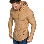 Longe Sleeve Hooded Shirt// Khaki (L)