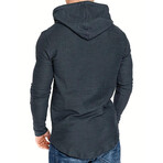 Longe Sleeve Hooded Shirt // Gray (M)