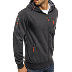 Zip Up Hooded Jacket // Dark Gray (M)