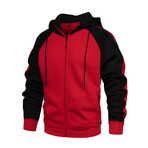 Drawstring Jacket // Black + Red (XS)