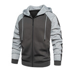 Drawstring Jacket // Light Gray + Dark Gray (S)