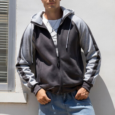 Drawstring Jacket // Light Gray + Dark Gray (XS)