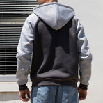 Drawstring Jacket // Light Gray + Dark Gray (S)