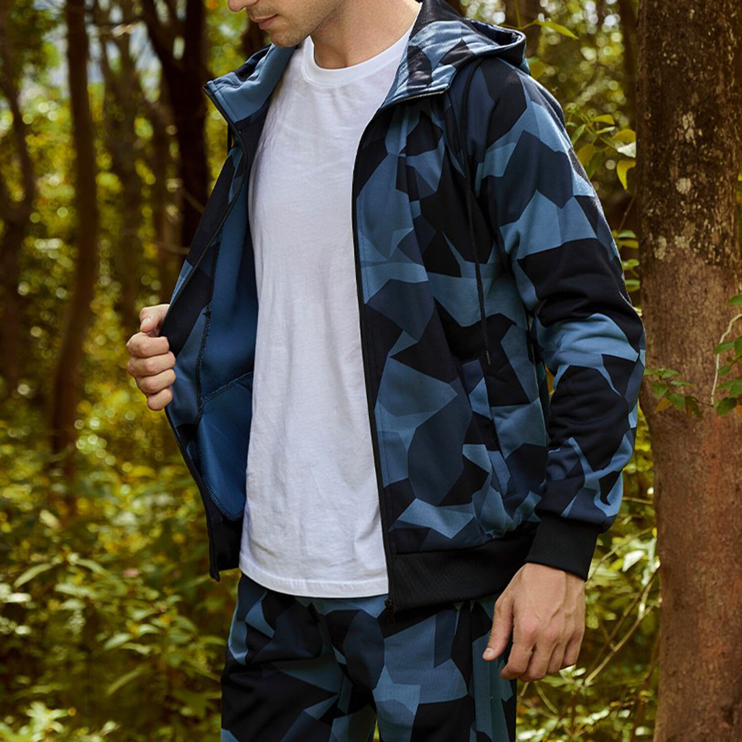 Blue camouflage outlet coat