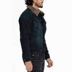 Classic Sherpa Denim Jacket Imperial Blue // Brown Sherpa (S)