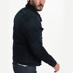 Classic Sherpa Denim Jacket Imperial Blue // Black Sherpa (S)