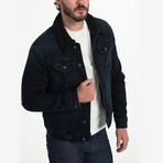 Classic Sherpa Denim Jacket Imperial Blue // Black Sherpa (S)