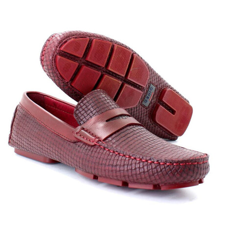 Penny Printed Loafers // Burgundy (Euro: 39)