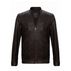 Racer Leather Jacket // Dark Brown (2XL)