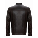 Racer Leather Jacket // Dark Brown (XS)