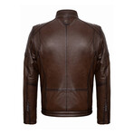 Casual Racer Leather Jacket // Chestnut (3XL)