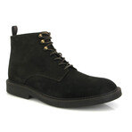 Suede Lace Up Boots // Dark Brown (39)