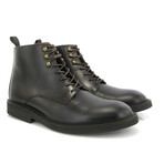 Leather Lace Up Boots // Dark Brown (39)