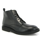 Leather Lace Up Boots // Black (39)