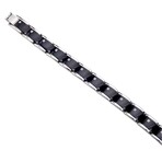 1/10Ctw Stainless Steel Bracelet With Black Iron Plating