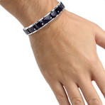 1/10Ctw Stainless Steel Bracelet With Black Iron Plating