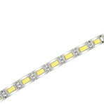 0.15Ctw Stainless Steel Bracelet With 14K Gold Foil