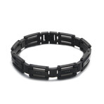 1/4Ctw Black Treated Diamond Stainless Steel Bracelet With Black Matt Finish