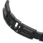 1/4Ctw Black Treated Diamond Stainless Steel Bracelet With Black Matt Finish