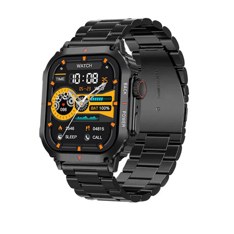 GPS Professional Sports Smart Watch For Men (Gold Steel Mesh)