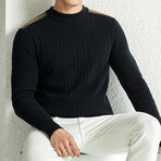 Textured Merino Wool Sweater // Black (M)