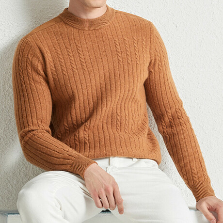 Textured Merino Wool Sweater// Copper (XS)