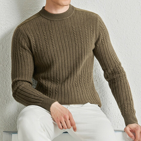 Textured Merino Wool Sweater // Green (XS)