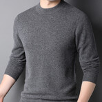 Merino Wool Mock Neck Sweater  // Gray (L)