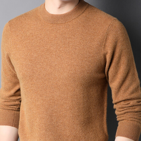 Merino Wool Mock Neck Sweater // Copper (XS)