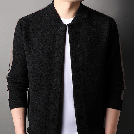 Button Up Soft Knitt Cardigan // Black (L)