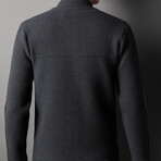 Button Up Soft Knitt Cardigan // Dark Gray (2XL)