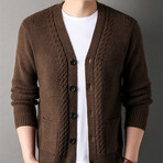 Button Up Knitt Cardigan // Brown (XL)