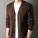 Button Up Knitt Cardigan // Brown (L)