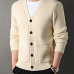 Button Up Knitt Cardigan // Cream (L)
