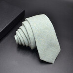 Cotton Neck Ties // Herringbone Pattern Light Green