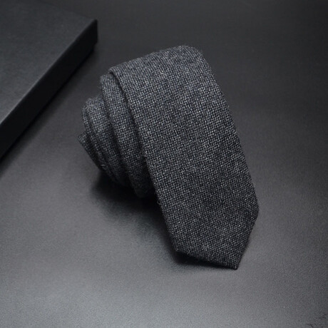Cotton Neck Ties // Highland Weave Dark Gray