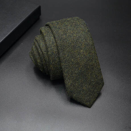 Cotton Neck Ties // Highland Weave Navy Green