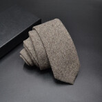 Cotton Neck Ties // Herringbone Pattern Brown
