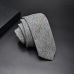 Cotton Neck Ties // Herringbone Pattern with Orange Stripes