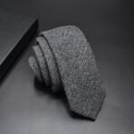 Cotton Neck Ties // Herringbone Pattern Medium Gray