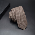 Cotton Neck Ties // Nailhead Pattern Light Brown